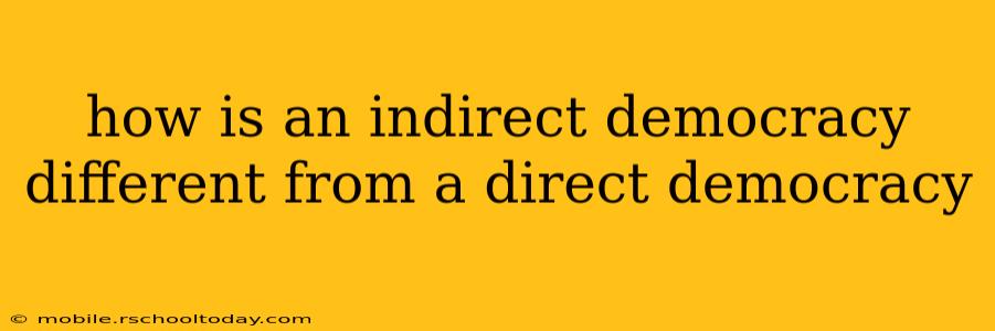 how is an indirect democracy different from a direct democracy