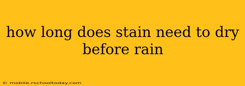 how long does stain need to dry before rain