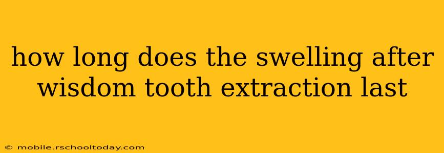 how long does the swelling after wisdom tooth extraction last
