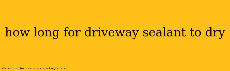 how long for driveway sealant to dry