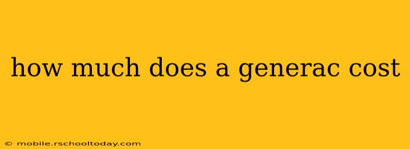 how much does a generac cost