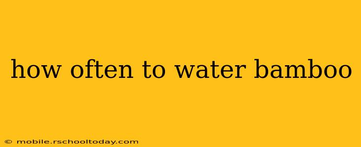 how often to water bamboo