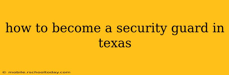 how to become a security guard in texas