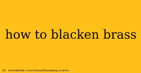 how to blacken brass