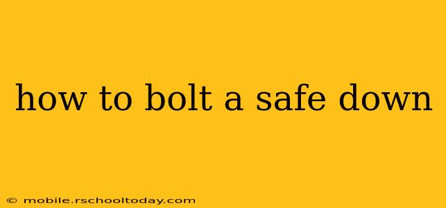how to bolt a safe down