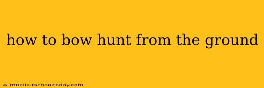 how to bow hunt from the ground