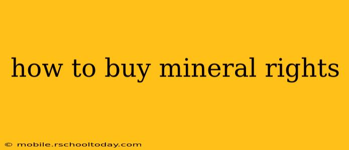 how to buy mineral rights