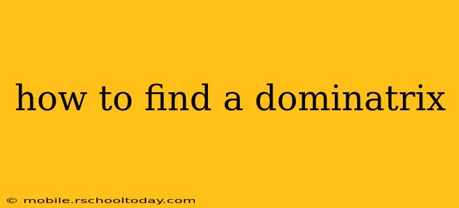 how to find a dominatrix