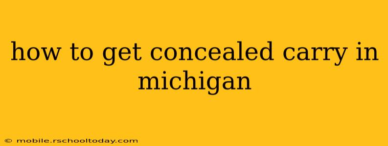 how to get concealed carry in michigan