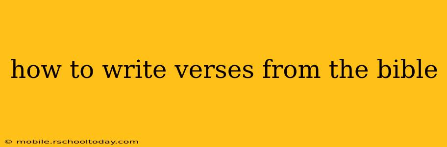 how to write verses from the bible
