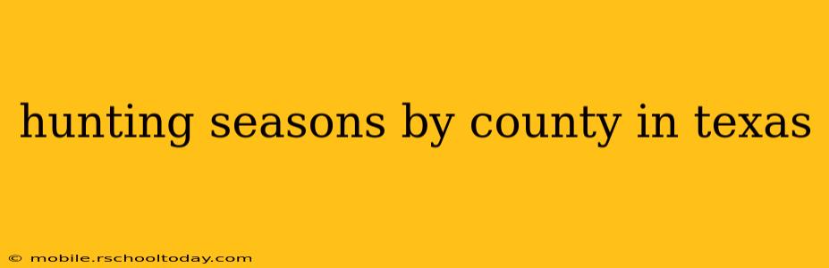 hunting seasons by county in texas