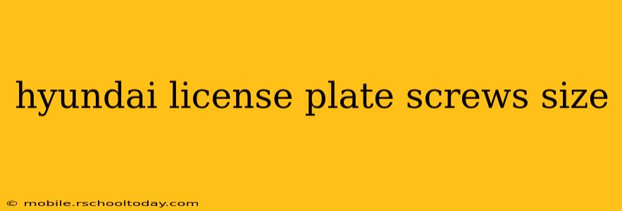 hyundai license plate screws size