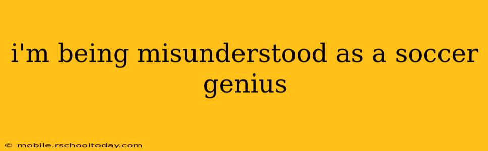 i'm being misunderstood as a soccer genius