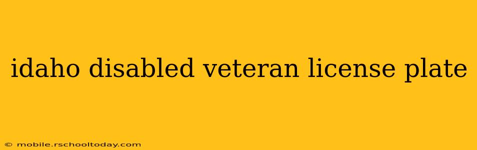 idaho disabled veteran license plate