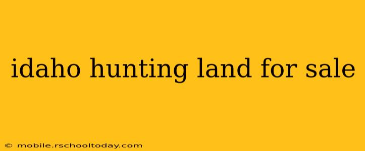 idaho hunting land for sale