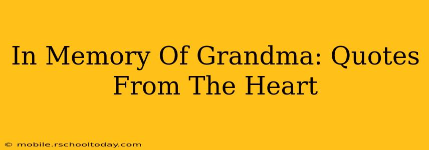 In Memory Of Grandma: Quotes From The Heart
