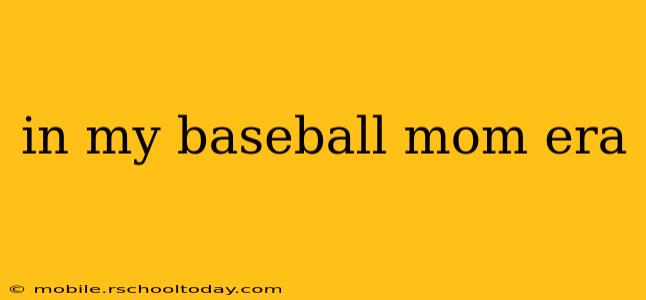 in my baseball mom era