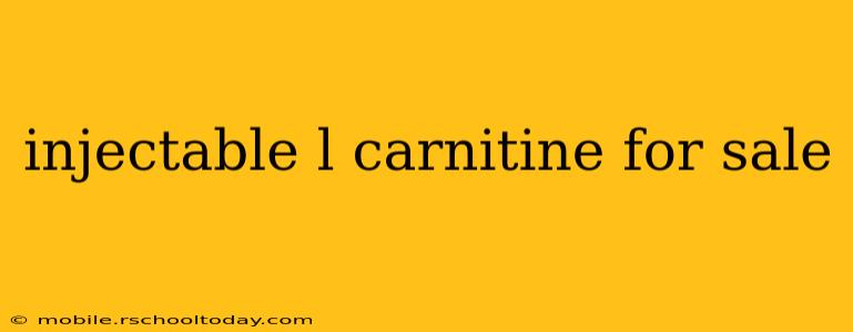 injectable l carnitine for sale