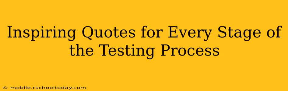 Inspiring Quotes for Every Stage of the Testing Process