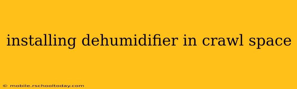 installing dehumidifier in crawl space