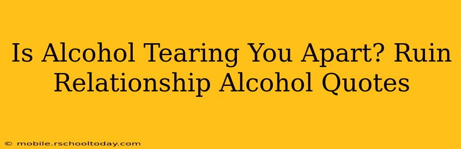 Is Alcohol Tearing You Apart? Ruin Relationship Alcohol Quotes