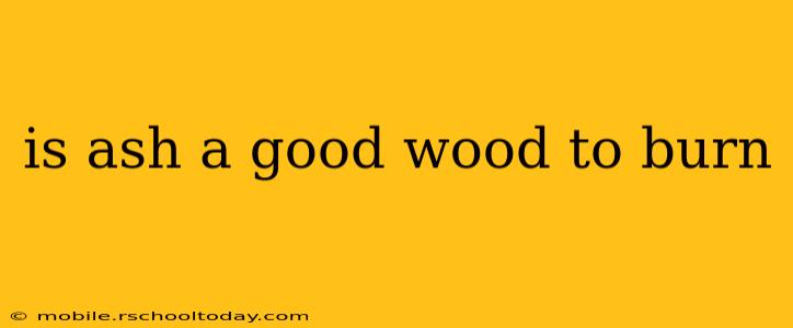 is ash a good wood to burn