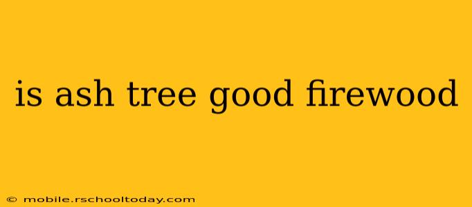 is ash tree good firewood