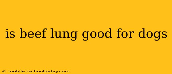 is beef lung good for dogs