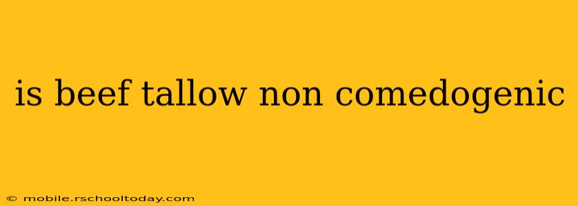 is beef tallow non comedogenic