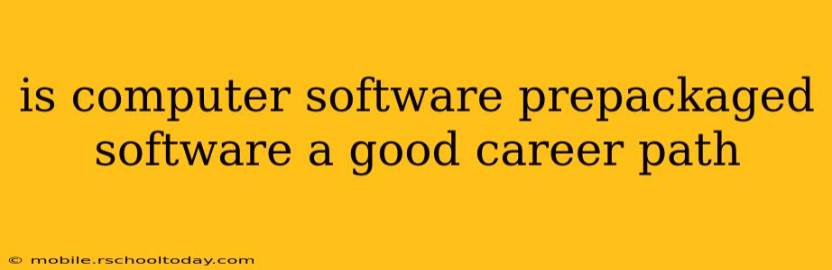 is computer software prepackaged software a good career path