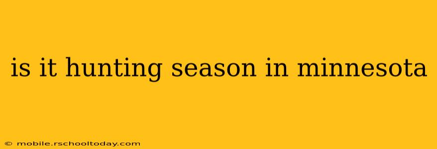 is it hunting season in minnesota