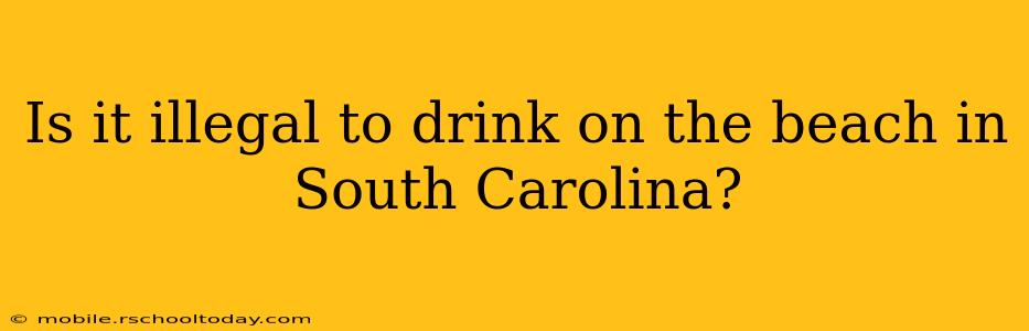 Is it illegal to drink on the beach in South Carolina?