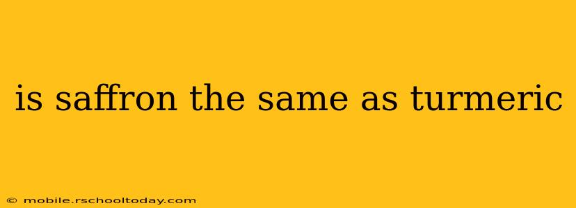 is saffron the same as turmeric