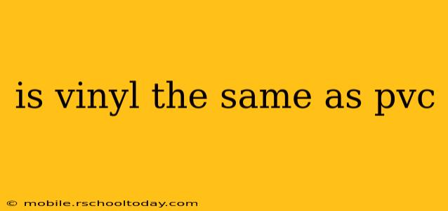 is vinyl the same as pvc