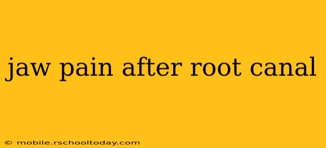 jaw pain after root canal