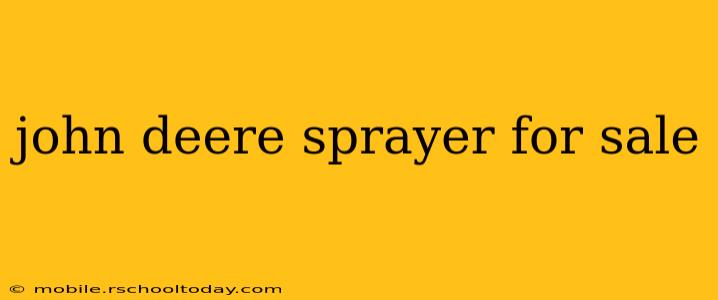 john deere sprayer for sale