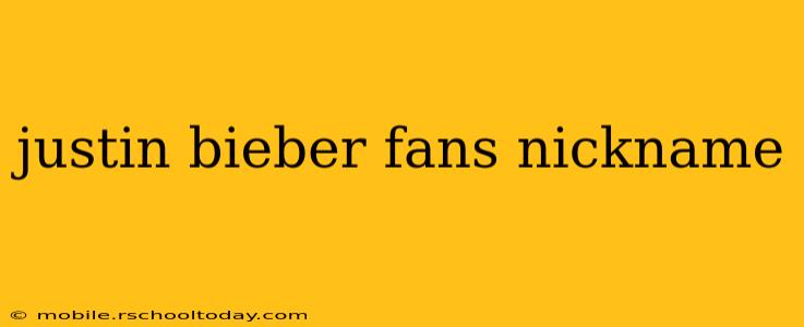 justin bieber fans nickname