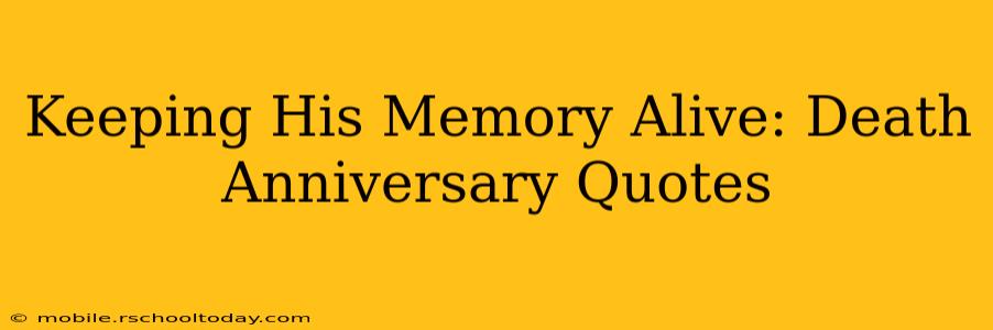 Keeping His Memory Alive: Death Anniversary Quotes