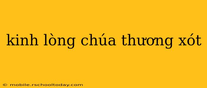 kinh lòng chúa thương xót