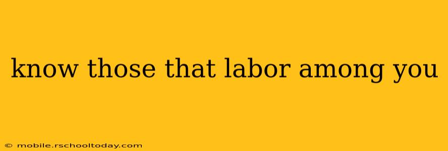 know those that labor among you