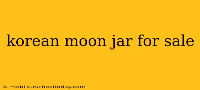 korean moon jar for sale