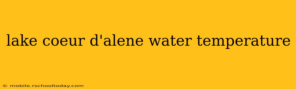 lake coeur d'alene water temperature