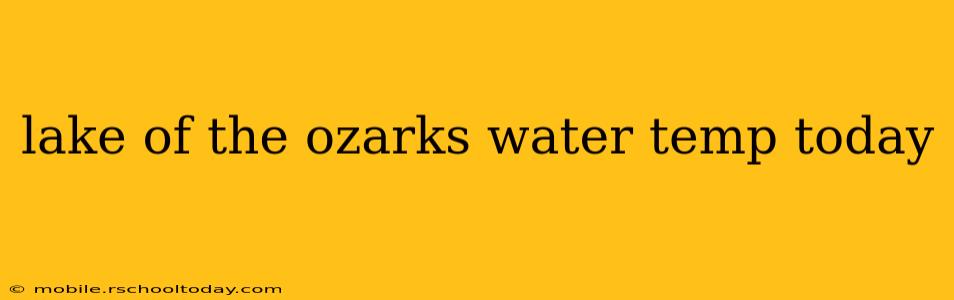 lake of the ozarks water temp today