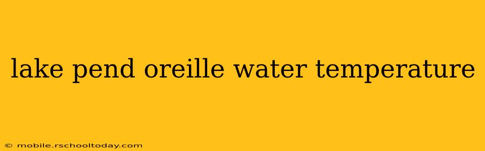 lake pend oreille water temperature
