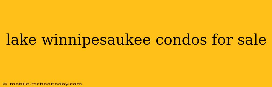 lake winnipesaukee condos for sale