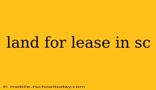 land for lease in sc
