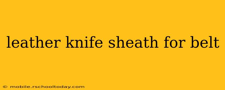 leather knife sheath for belt