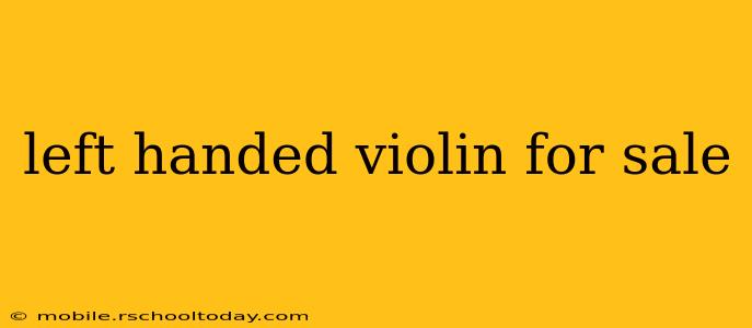 left handed violin for sale