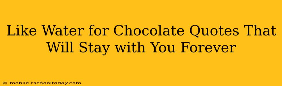 Like Water for Chocolate Quotes That Will Stay with You Forever