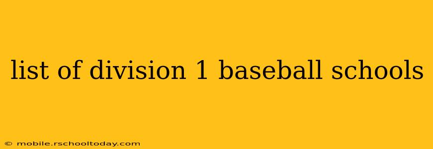 list of division 1 baseball schools